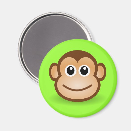 Niedlicher Cartoon Happy Monkey Face Magnet (Vorderseite/Rückseite)