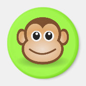Niedlicher Cartoon Happy Monkey Face Magnet (Vorne)