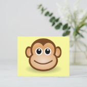 Niedlicher Cartoon Happy Monkey Face Postkarte (Stehend Vorderseite)