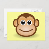 Niedlicher Cartoon Happy Monkey Face Postkarte (Vorne/Hinten)