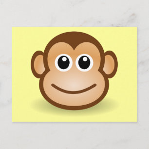 Niedlicher Cartoon Happy Monkey Face Postkarte