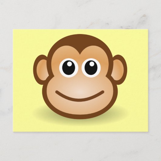 Niedlicher Cartoon Happy Monkey Face Postkarte (Vorderseite)