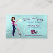 Niedlicher Cartoon Haushaltshilfe Reinigungsservic Visitenkarte (Vorderseite)