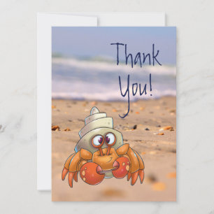 Niedlicher Cartoon Hermit Crab Danke Karte