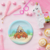 Niedlicher Cartoon Hermit Crab Plate Pappteller (Party)