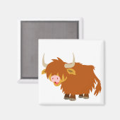Niedlicher Cartoon Highland Cow Magnet (Vorderseite/Rückseite)