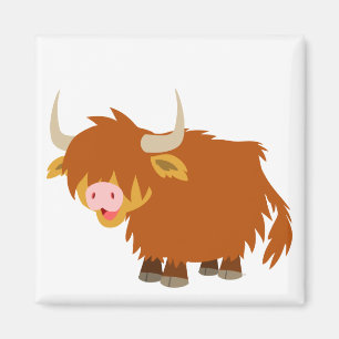 Niedlicher Cartoon Highland Cow Magnet
