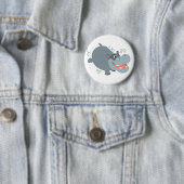 Niedlicher Cartoon Hippo Button Abzeichen (Beispiel)
