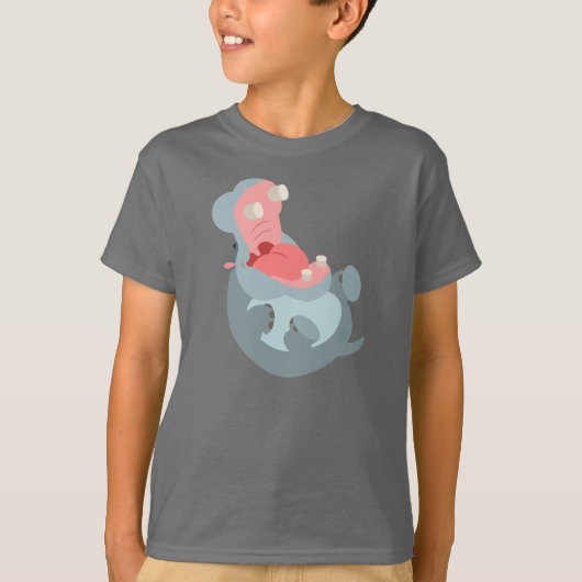 Niedlicher Cartoon Hippo Children T - Shirt (Vorderseite)