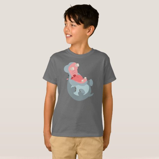 Niedlicher Cartoon Hippo Children T - Shirt (Vorne ganz)