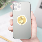 Niedlicher Cartoon Hippo Flug mit Balloons Aufkleber (Telefon)