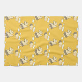 Niedlicher Cartoon Hippo Flug mit Balloons Geschirrtuch (Horizontal)