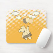 Niedlicher Cartoon Hippo Flug mit Balloons Mousepad (Mit Mouse)