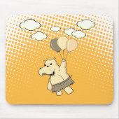 Niedlicher Cartoon Hippo Flug mit Balloons Mousepad (Vorne)