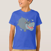 Niedlicher Cartoon Hippo Kinder T - Shirt (Vorderseite)