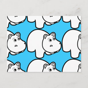 Niedlicher Cartoon Hippo Postkarte