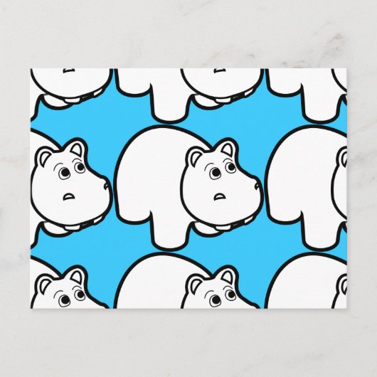 Niedlicher Cartoon Hippo Postkarte (Vorderseite)