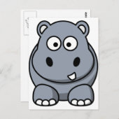 Niedlicher Cartoon Hippo Postkarte (Vorne/Hinten)