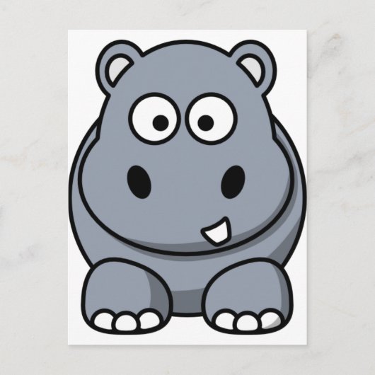Niedlicher Cartoon Hippo Postkarte (Vorderseite)