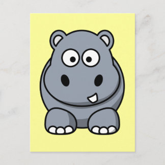 Niedlicher Cartoon Hippo Postkarte