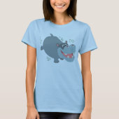 Niedlicher Cartoon Hippo T - Shirt (Vorderseite)