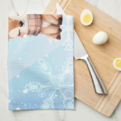 Niedlicher Cartoon Hirsch im Schnee Geschirrtuch (Viertel Falte)