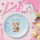 Niedlicher Cartoon Hirsch im Schnee Pappteller (Party)