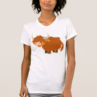 Niedlicher Cartoon-Hochland-Kuh-T - Shirt