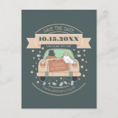 Niedlicher Cartoon Hochzeit speichern Sie das Datu Postkarte (Vorderseite)