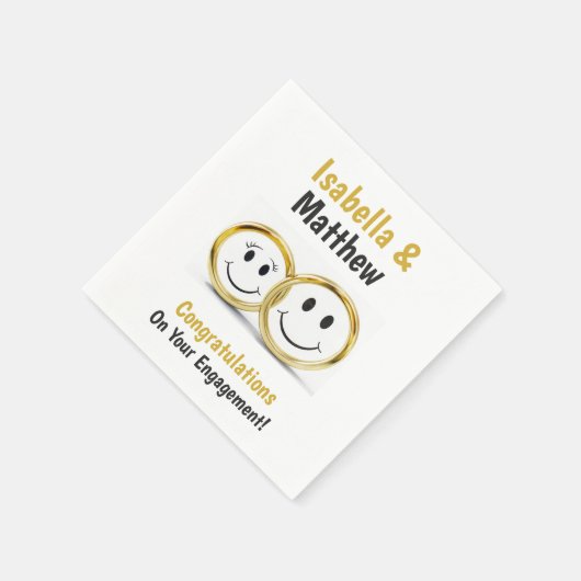 Niedlicher Cartoon-Hochzeitsring der Einsatzpartei Serviette (Ecke)