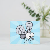 Niedlicher Cartoon House Fly Postkarte (Stehend Vorderseite)