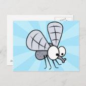 Niedlicher Cartoon House Fly Postkarte (Vorne/Hinten)
