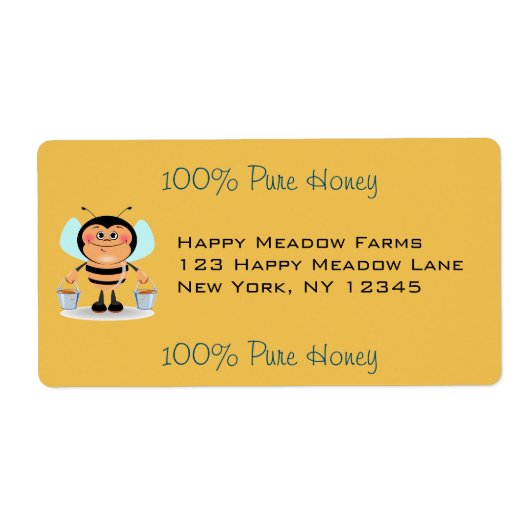 Niedlicher Cartoon Hummeln trägt Eimer (Vorne)