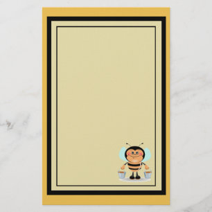 Niedlicher Cartoon Hummeln trägt Eimer Briefpapier