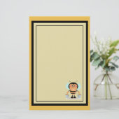 Niedlicher Cartoon Hummeln trägt Eimer Briefpapier (Stehend Vorderseite)