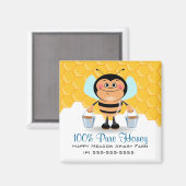 Niedlicher Cartoon Hummeln trägt Eimer Magnet (Vorderseite/Rückseite)