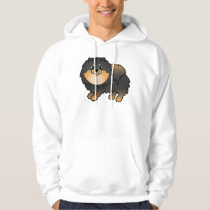 Niedlicher Cartoon-Hund aus Black and Tan-Spitz Hoodie
