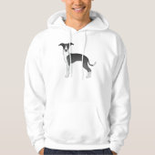 Niedlicher Cartoon-Hund aus Schwarz-Weiß Hoodie (Vorderseite)
