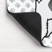 Niedlicher Cartoon-Hund aus schwarzem und weißem D Mousepad (Ecke)