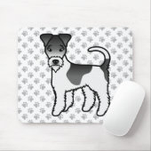Niedlicher Cartoon-Hund aus schwarzem und weißem D Mousepad (Mit Mouse)