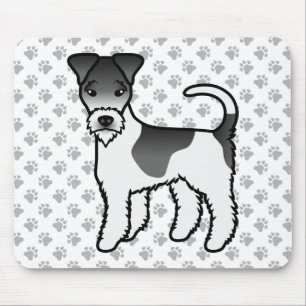Niedlicher Cartoon-Hund aus schwarzem und weißem D Mousepad