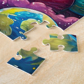 Niedlicher Cartoon-Hund im Raum Puzzle (Seite)
