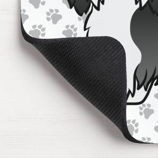 Niedlicher Cartoon-Hund in Schwarz-Weiß Mousepad (Ecke)