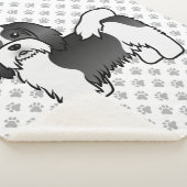 Niedlicher Cartoon-Hund in Schwarz-Weiß Sherpadecke (3/4)