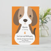 Niedlicher Cartoon Hund Kindergeburtstag Party Ein Einladung (Stehend Vorderseite)