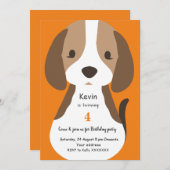 Niedlicher Cartoon Hund Kindergeburtstag Party Ein Einladung (Vorne/Hinten)