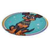 Niedlicher Cartoon Hund mit Collar Schneidebrett (Ecke)