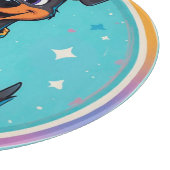 Niedlicher Cartoon Hund mit Collar Schneidebrett (Ecke)