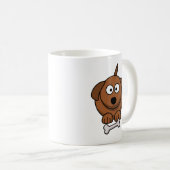 Niedlicher Cartoon Hund mit Knochen Kaffeetasse (VorderseiteRechts)