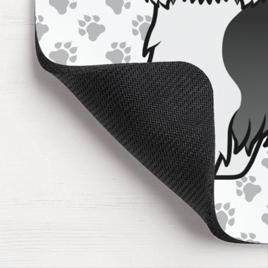 Niedlicher Cartoon-Hund mit schwarzem und weißem S Mousepad (Ecke)